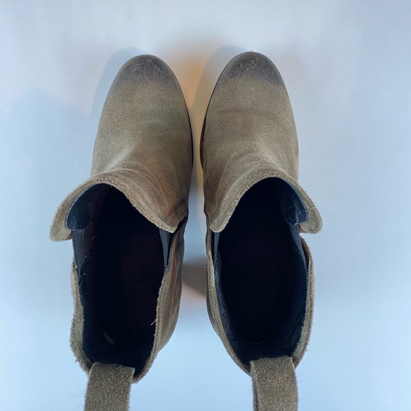 Hunter Green Suede Bootie Heels - Picture 4 of 7